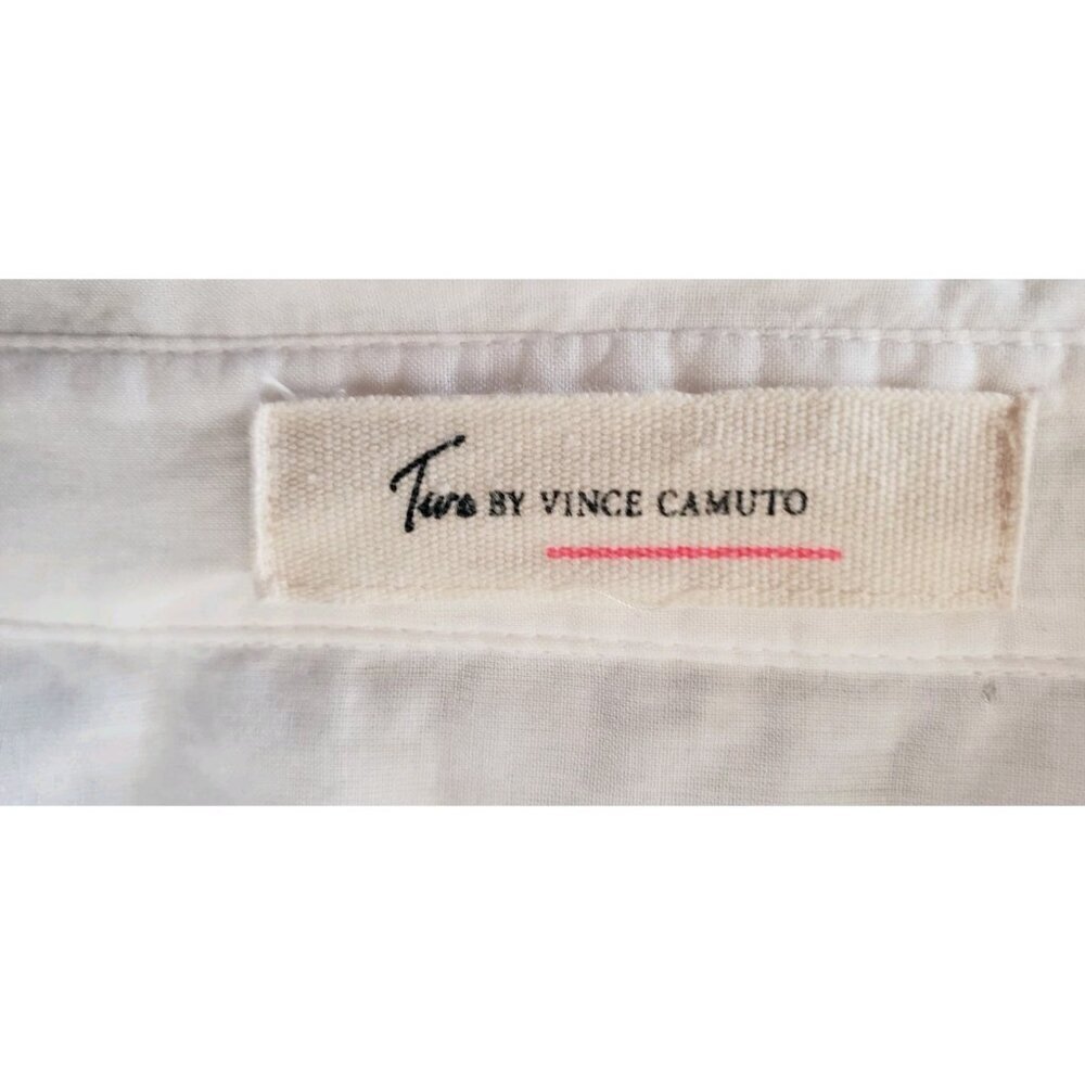 TWO BY VINCE CAMUTO WHITE LONG SLEEVE BUTTON DOWN BLOUSE SHIRT XLARGE - Picture 7 of 7
